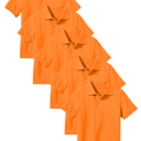 Orange (5-Pack) 12 5-Pack School Uniform Tagless Polo Tshirt for Little Boys & Big Boys
